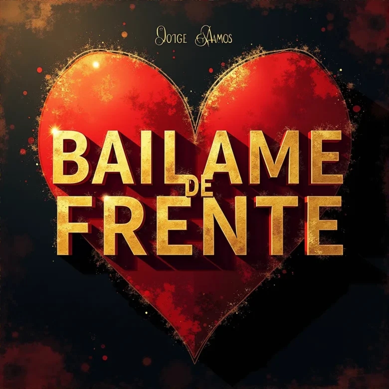 Portada de “Báilame de Frente”: parejas bailando bachata de frente sobre una pista iluminada en magenta y naranja, con el título en tipografía blanca centrada.