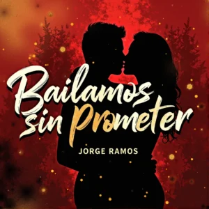 Portada del single “Bailamos sin Prometer” de Jorge Ramos, con una pareja o silueta bailando suavemente frente a una ventana nocturna o sobre un fondo degradado romántico, transmitiendo intimidad sin promesas, con el título destacado en la parte superior.