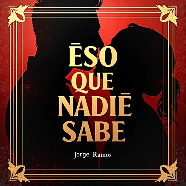 Portada del single "Eso Que Nadie Sabe" de Jorge Ramos: escena nocturna en una ciudad europea con una pareja bailando en un rincón iluminado, colores cálidos y neón suave que simbolizan un amor secreto.
