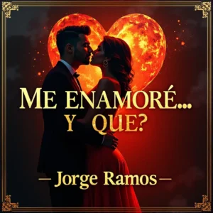 Portada del single “Me enamoré… ¿y qué?” de Jorge Ramos, con estética de salsa romántica: pareja bailando en abrazo cercano o piano y trompeta iluminados por luces cálidas, y el título en la parte superior.