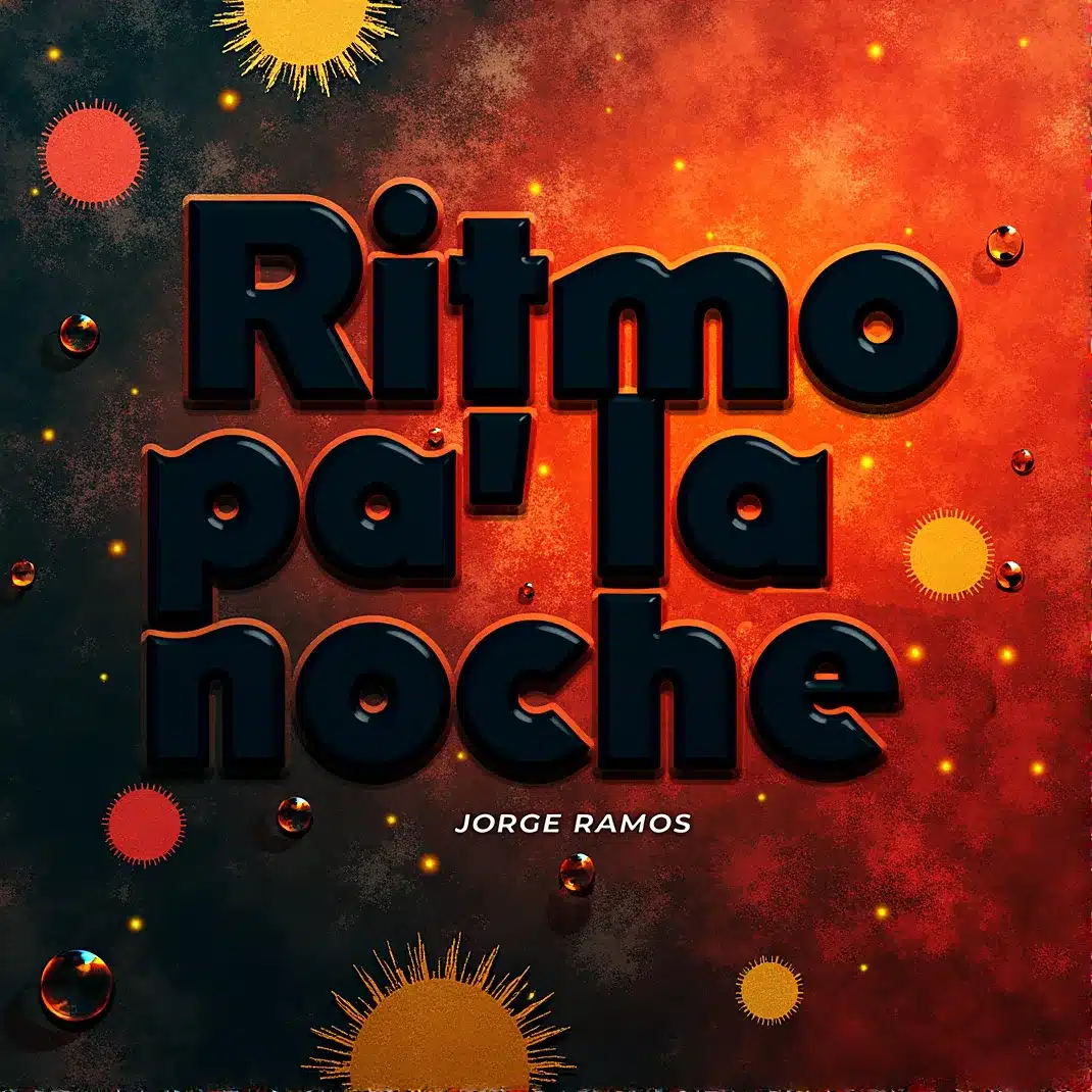 Portada del single “Ritmo pa’ la noche” de Jorge Ramos, con estética de club de salsa moderno: pareja o público bailando, luces cálidas y nocturnas, sensación de elegancia y fiesta, y el título en la parte superior.