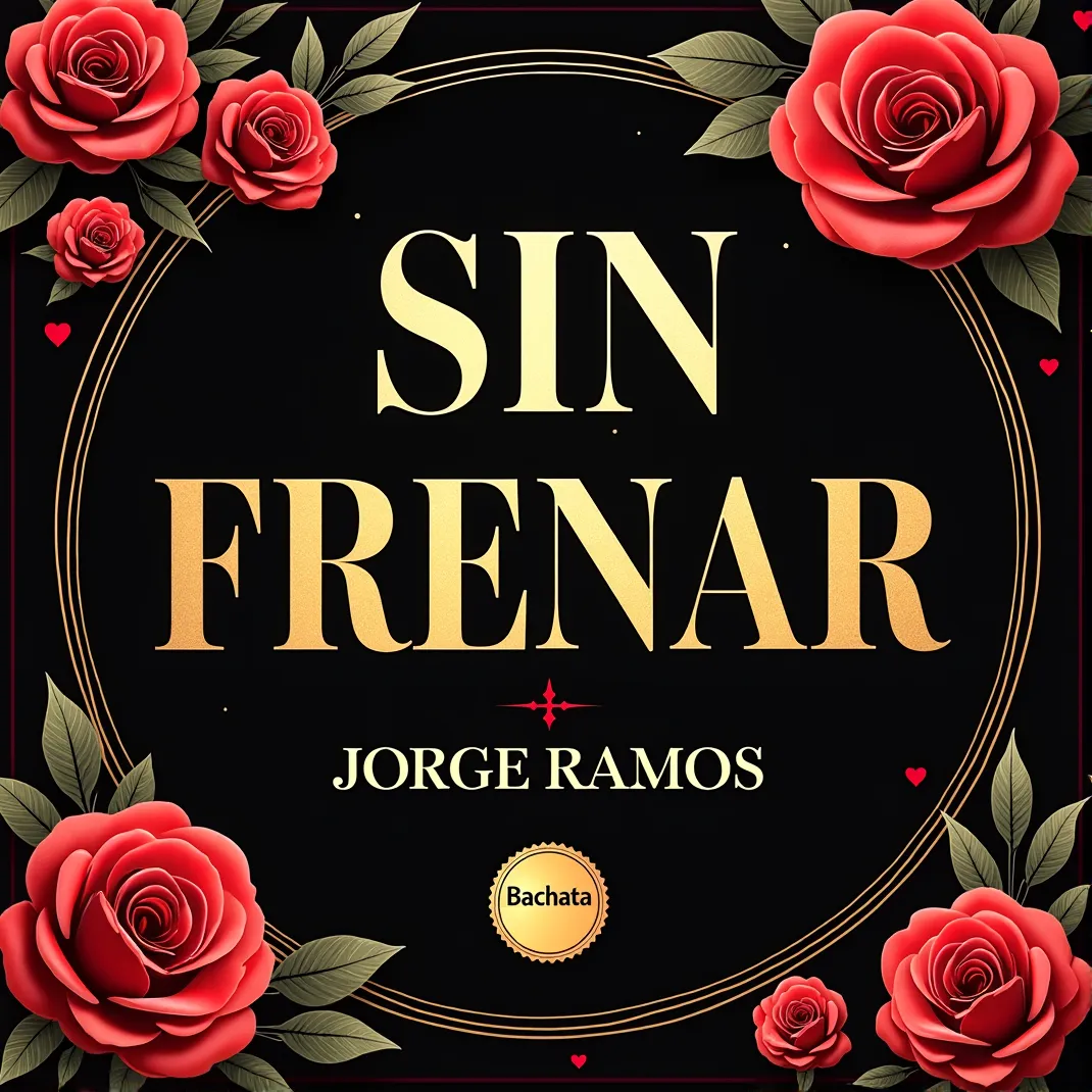 Portada “Sin Frenar”: atmósfera nocturna y sensual con estética bachata moderna; tipografía firme, energía de pista y tensión romántica de coqueteo y deseo.
