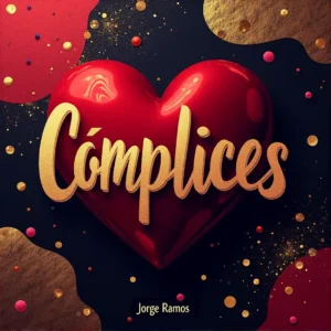 Portada “Cómplices”: pista nocturna con luz cálida y neón sutil; dos siluetas bailando cerca con sonrisa cómplice; tipografía moderna bold y vibra elegante, divertida y bailable.