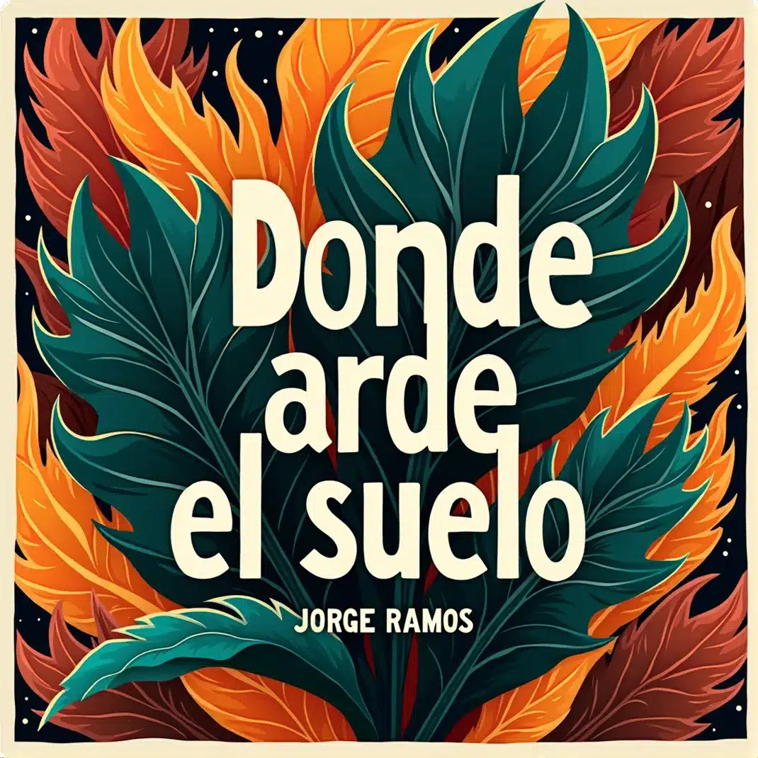 Portada de “Donde arde el suelo”: textura de arena con brillo cálido como brasas y huellas sutiles de pasos, con el título en la parte superior.