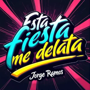 Portada de “Esta fiesta me delata”: escena nocturna con luces neón rojas y siluetas bailando, textura tipo póster y el título destacado arriba.