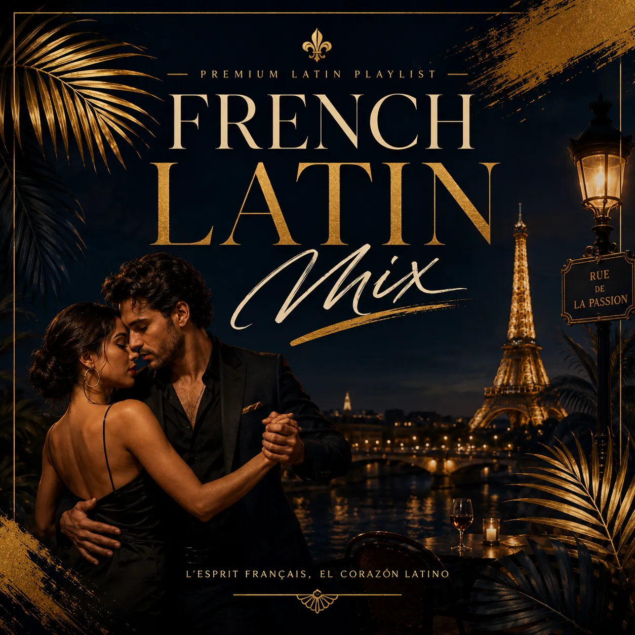 Mix musical latino con inspiración francesa y estilo elegante contemporáneo.