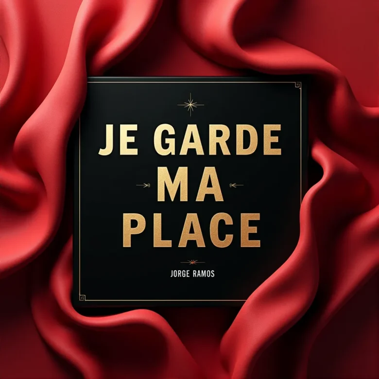 Portada “Je Garde Ma Place”: atmósfera nocturna sobria con luz cálida; figura de pie mirando al frente con seguridad tranquila, tipografía limpia en francés y mood de claridad, respeto y firmeza.