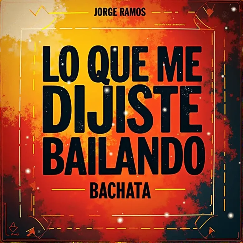 Portada “Lo Que Me Dijiste Bailando”: luz baja cálida, pareja bailando muy cerca con gesto tierno; textura suave y romántica, tonos ámbar y azul profundo; tipografía elegante y limpia con alto contraste.