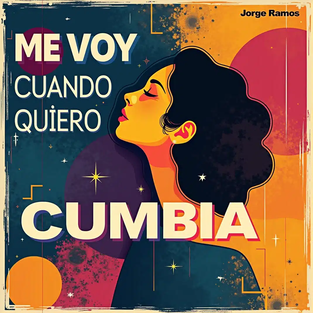 Portada del single "Me voy cuando quiero" de Jorge Ramos, con una figura de espaldas saliendo de un club tropical iluminado por neones en una calle de noche.