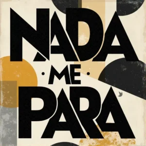 Portada cuadrada pop electrónico con estética luminosa: silueta avanzando entre destellos y trazos de luz tipo neón, sensación de fuego interior y victoria, paleta cálida (ámbar/magenta) con acentos cian, título “Nada me para” grande y legible.