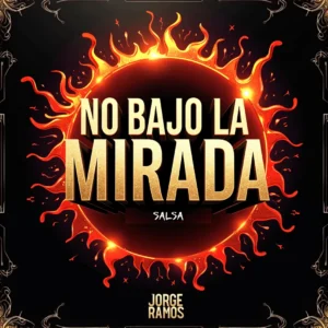 Portada de “No Bajo la Mirada”: silueta en el centro de un escenario bajo luz dorada intensa sobre fondo oscuro, con el título grande en la parte superior.