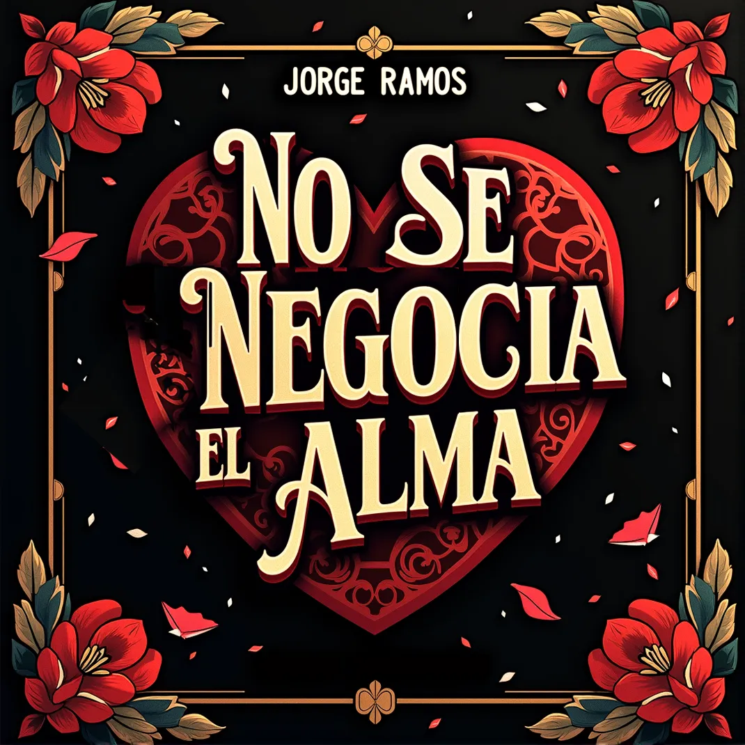 Portada “No se negocia el alma”: composición sobria y poderosa con estética bachata moderna; tonos cálidos/contraste alto, tipografía firme y atmósfera de respeto, límites y amor propio.
