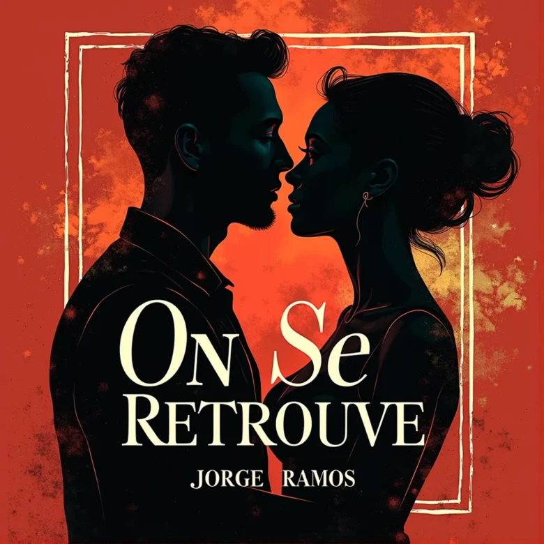 Portada “On Se Retrouve”: atmósfera cálida y sobria de reencuentro; luz suave, sensación de paz y madurez, composición limpia y tipografía elegante en francés.