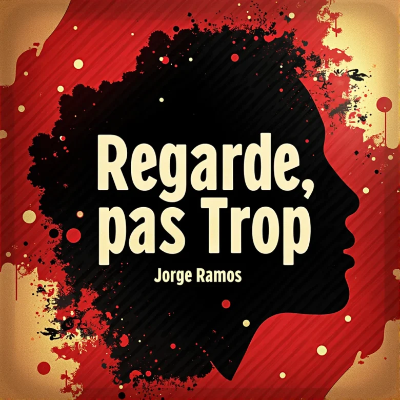 Portada “Regarde… Pas Trop”: escena nocturna íntima con luz baja; dos siluetas cerca con miradas cómplices y gesto sutil, tipografía elegante en francés y mood de deseo limpio, confianza y respeto.