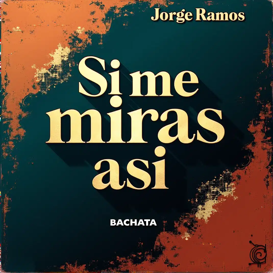 Portada “Si me miras así”: ambiente nocturno con luz baja y brillo cálido; dos siluetas cerca en pista de baile, mirada cómplice protagonista, tipografía moderna y mood sensual y elegante.