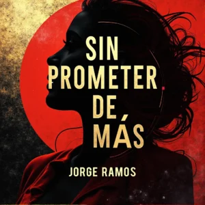 Portada “Sin Prometer de Más”: pareja caminando tranquila en luz cálida de atardecer; sensación de paz y estabilidad, tonos ámbar y azul suave; tipografía limpia y elegante, mood romántico y maduro.