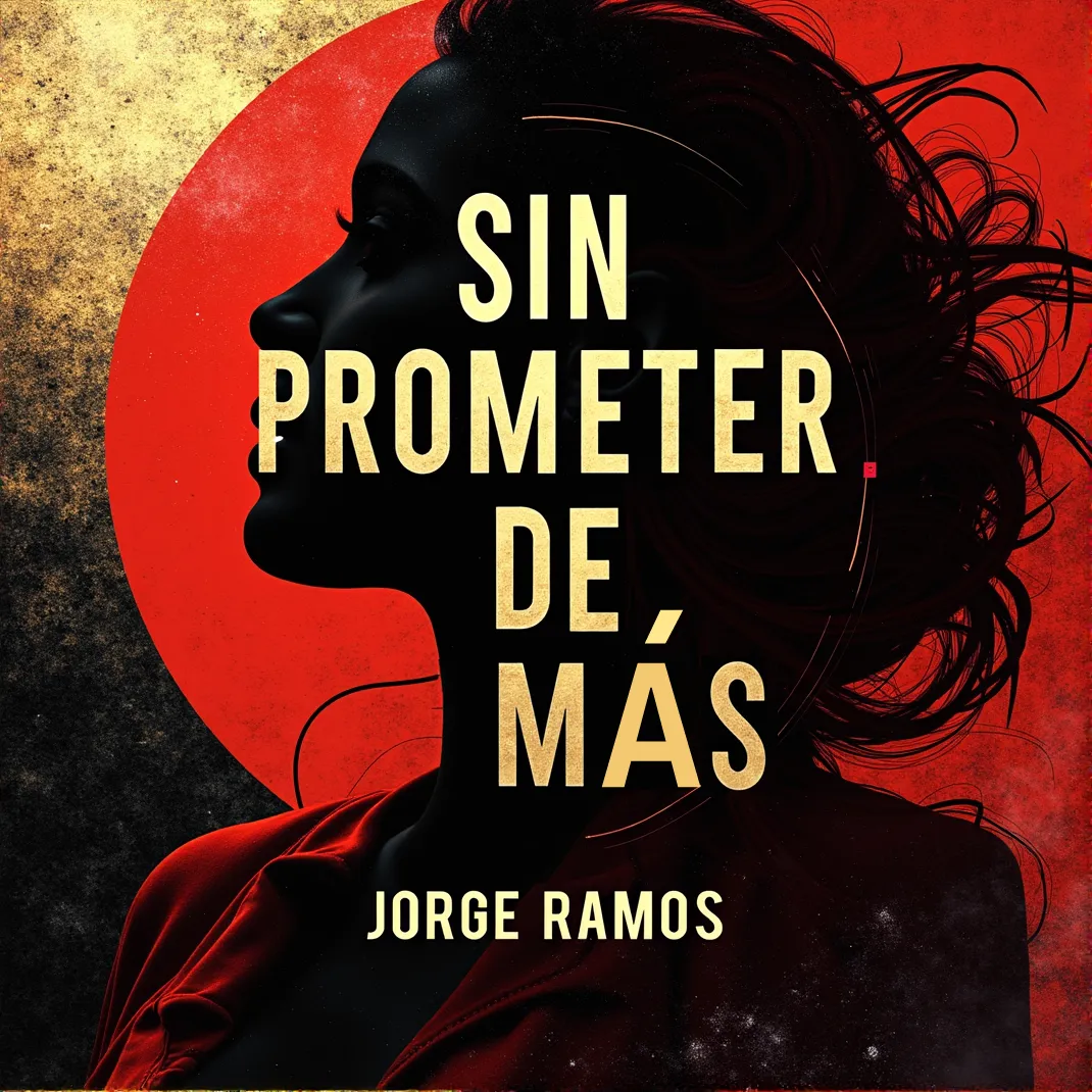 Portada “Sin Prometer de Más”: pareja caminando tranquila en luz cálida de atardecer; sensación de paz y estabilidad, tonos ámbar y azul suave; tipografía limpia y elegante, mood romántico y maduro.