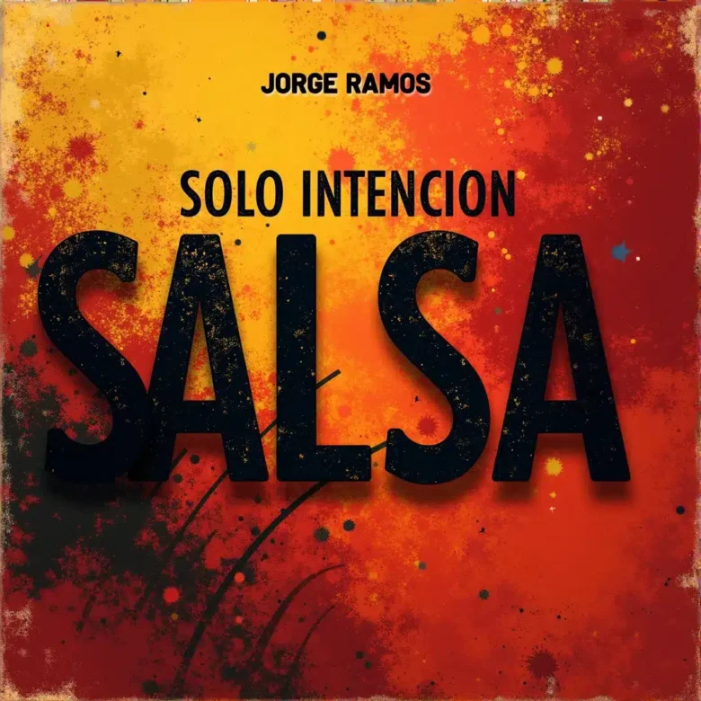 Portada de “Solo Intención”: escena nocturna urbana con luces neón cálidas y siluetas bailando salsa/timba, con el título grande arriba.