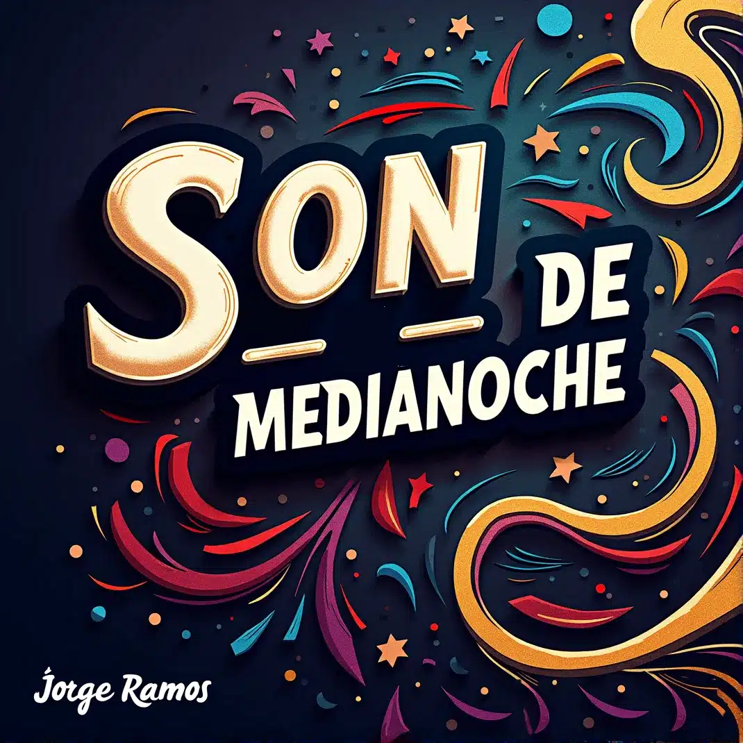 Portada de “Son de Medianoche”: reloj marcando medianoche con confeti dorado sobre fondo oscuro y el título destacado en la parte superior.