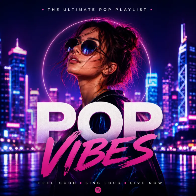 Playlist moderna de pop internacional con ambiente urbano y estilo contemporáneo.