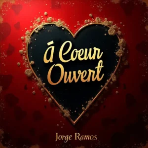 Portada “À Cœur Ouvert”: atmósfera íntima y cálida con luz baja; dos figuras cerca o una mano extendida, tipografía elegante en francés y mood de paz, honestidad y cercanía.