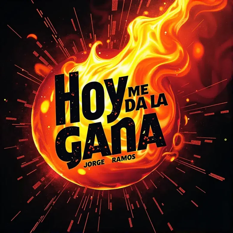 Portada “Hoy me da la gana”: estelas rojo/ámbar y energía cinética; tipografía bold en alto contraste; ambiente de pista.