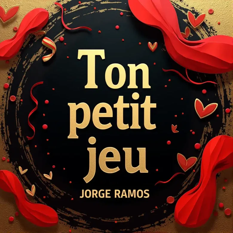 Portada “Ton Petit Jeu”: escena nocturna elegante con tensión suave; dos siluetas cercanas y miradas cómplices, luz cálida, tipografía limpia en francés y mood de coqueteo con clase y respeto.