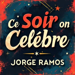 Portada “Ce Soir On Célèbre”: escena cálida de celebración nocturna con luz baja y destellos dorados; ambiente de amigos/familia elegida, tipografía elegante y sensación de gratitud y alegría real.