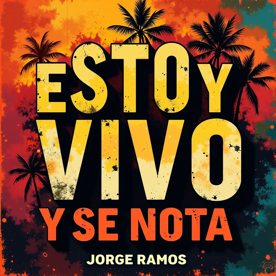 Portada “Estoy Vivo y Se Nota”: escenario de salsa con luces cálidas y metales brillando; silueta bailando con postura victoriosa sin arrogancia; estética urbana, colores ámbar/rojo y tipografía bold con actitud de celebración.