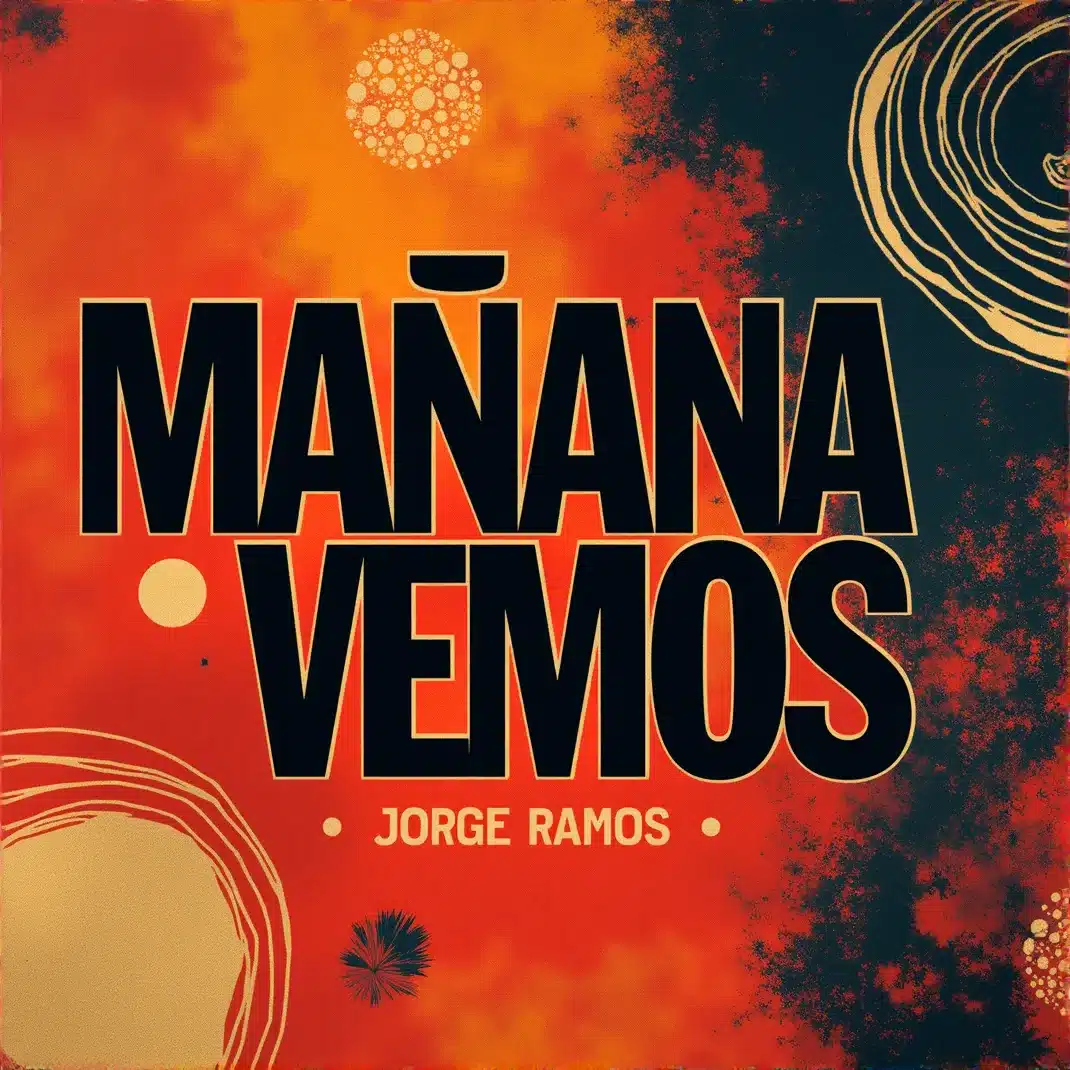 Portada “Mañana Vemos”: pista nocturna cálida con neón suave; dos siluetas muy cerca en baile coqueto, mirada cómplice y sonrisa; tipografía moderna bold con alto contraste y vibra juguetona.