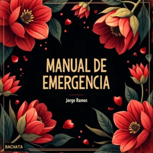 Portada “Manual de Emergencia”: estética bachata moderna con tensión elegante; ambiente nocturno/nostálgico, tipografía clara y sensación de orgullo vs recaída, corazón que “vuelve”.