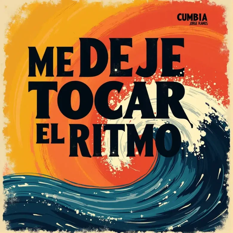 Portada de ‘Me Dejé Tocar el Ritmo’ de Jorge Ramos con arte tropical y neón que representa cómo el ritmo arrastra al cuerpo hacia la pista en una cumbia rápida y canalla.