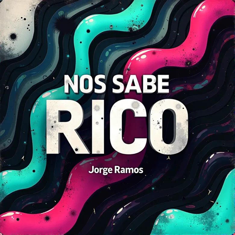 Portada cuadrada tropical house nocturna con luces cálidas y neón suave, dos siluetas bailando pegadito con energía coqueta, atmósfera de club latino y título “Nos Sabe Rico” legible.