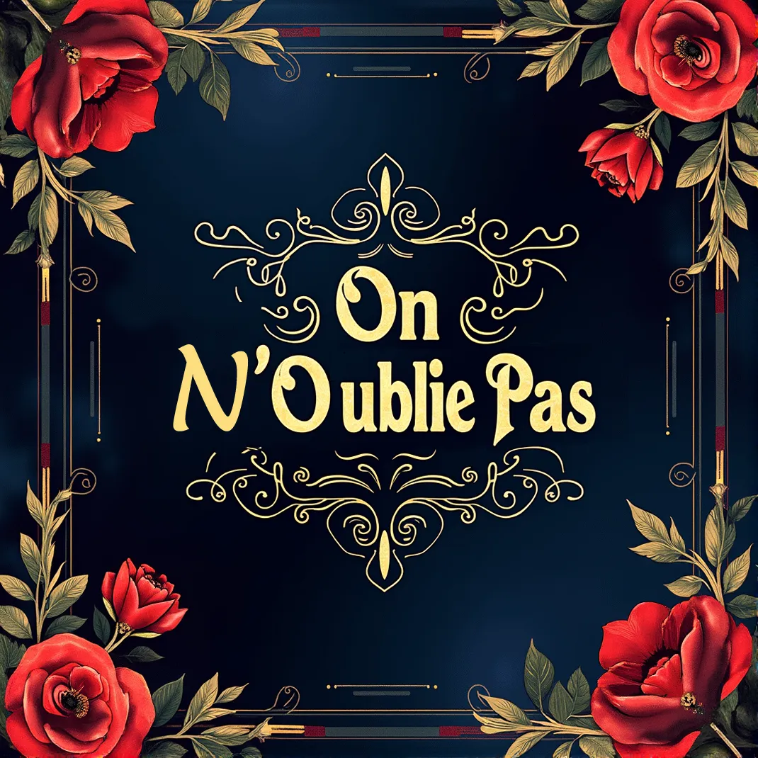 Portada “On N’Oublie Pas”: ambiente cálido y humano con luz suave; varias siluetas caminando juntas o manos entrelazadas, tipografía limpia en francés y mood de gratitud, comunidad y memoria.