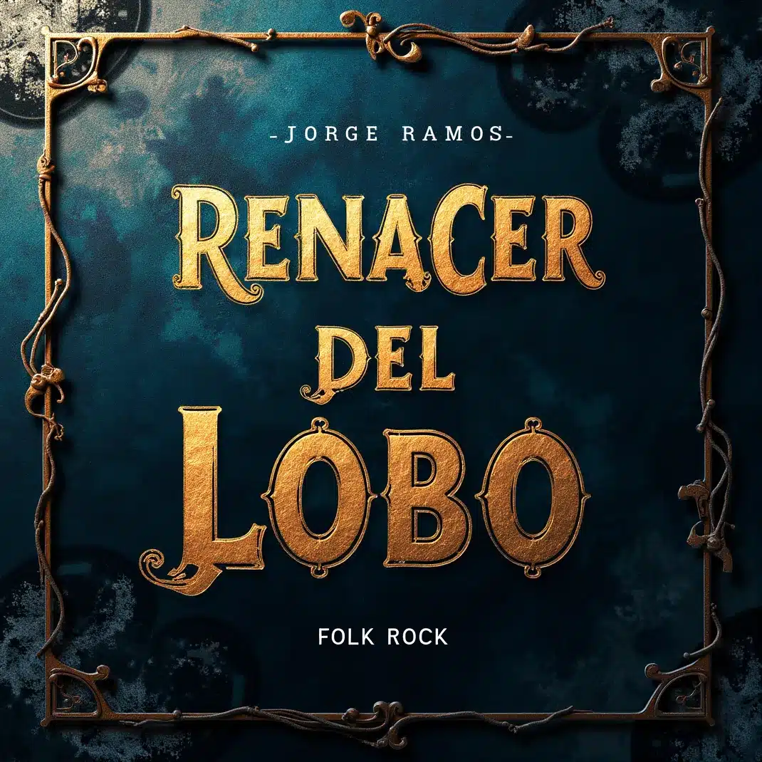 Portada cuadrada con un lobo emergiendo del bosque nocturno entre niebla y brasas, mirada firme, textura orgánica y luz cálida tipo fuego; sensación de renacer y libertad; título “Renacer del Lobo” legible.