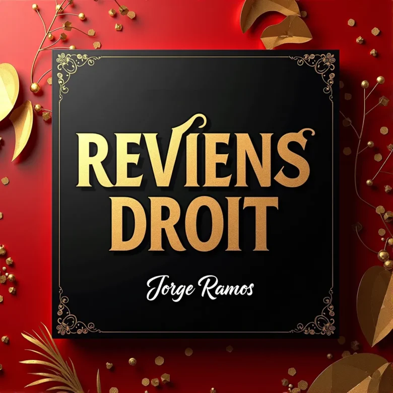 Portada “Reviens Droit”: estética sobria y firme con contraste luz/sombra; figura de pie mirando al frente, tipografía contundente en francés y mood de límites, claridad y respeto.