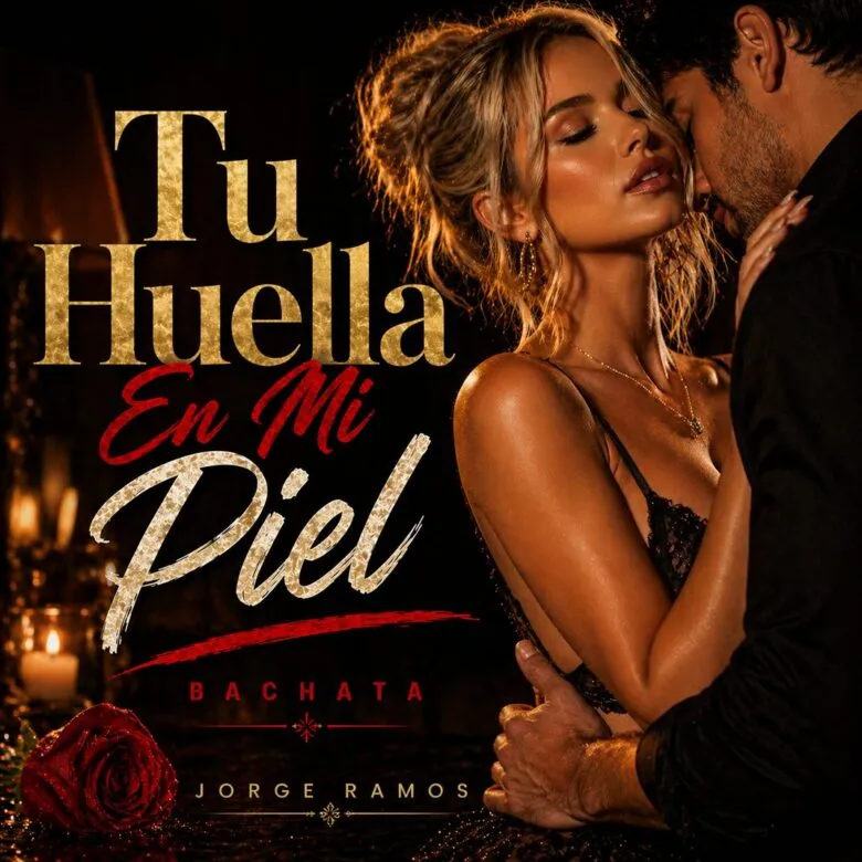 Portada “Tu huella en mi piel”: atmósfera nocturna íntima con luz suave; silueta cercana y texturas tipo tatuaje/sombra sobre la piel, tipografía moderna y mood sensual, urbano y nostálgico.