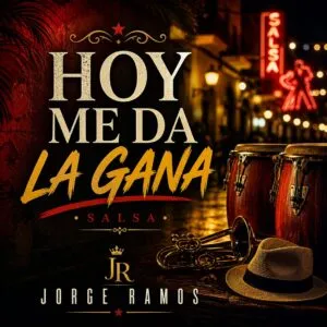 Portada “Hoy me da la gana”: estelas rojo/ámbar y energía cinética; tipografía bold en alto contraste; ambiente de pista.