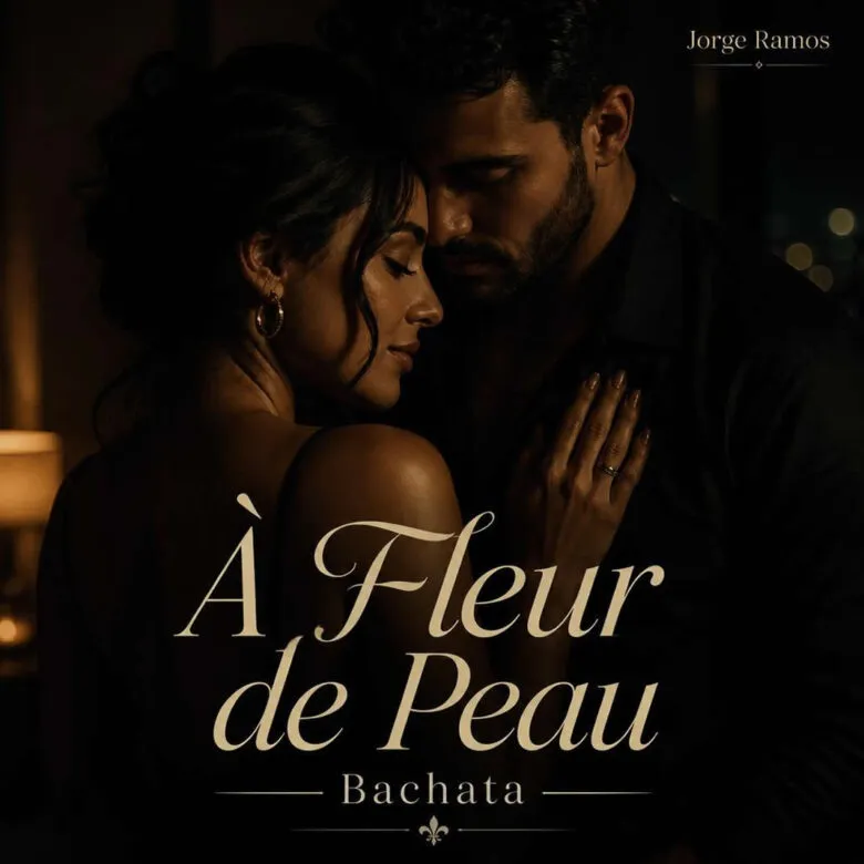 Portada escena nocturna con luz baja y atmósfera íntima; sensación de cercanía “tout près, tout doux”, tipografía elegante y tono cálido de respeto y confianza.
