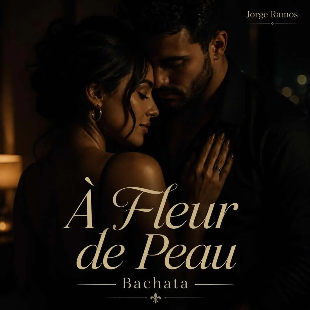 Portada escena nocturna con luz baja y atmósfera íntima; sensación de cercanía “tout près, tout doux”, tipografía elegante y tono cálido de respeto y confianza.