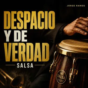 Portada “Despacio y de verdad”: primer plano de piano eléctrico con bokeh ámbar y tipografía elegante; atmósfera sensual.