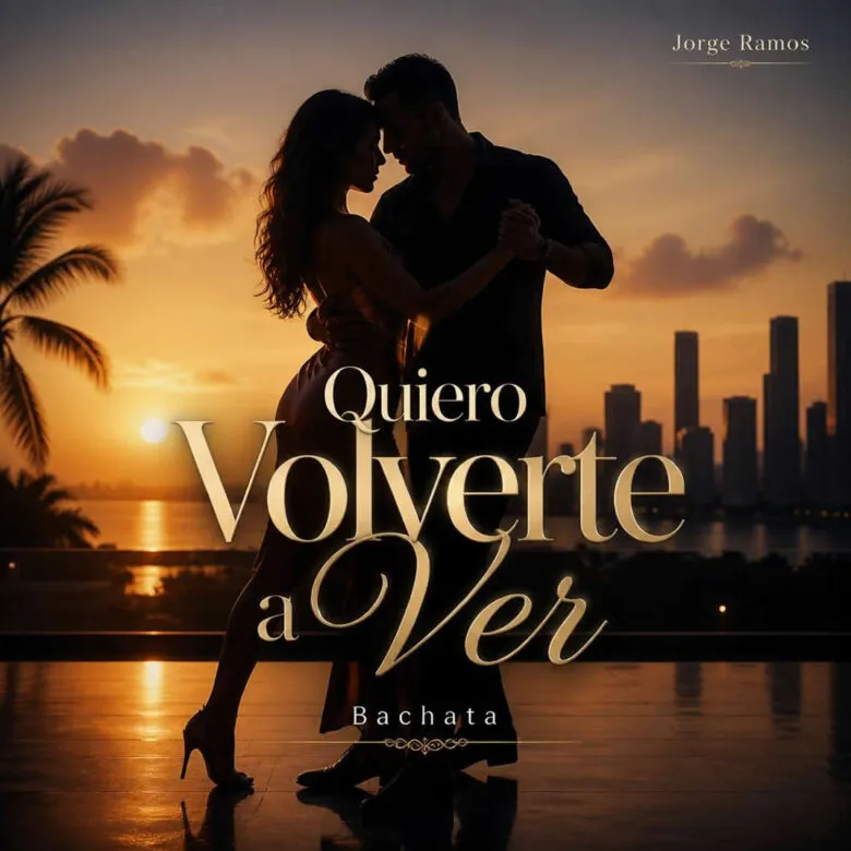 Portada pista romántica con luz cálida de madrugada, siluetas bailando pegaditos; atmósfera suave con sensación de amanecer.