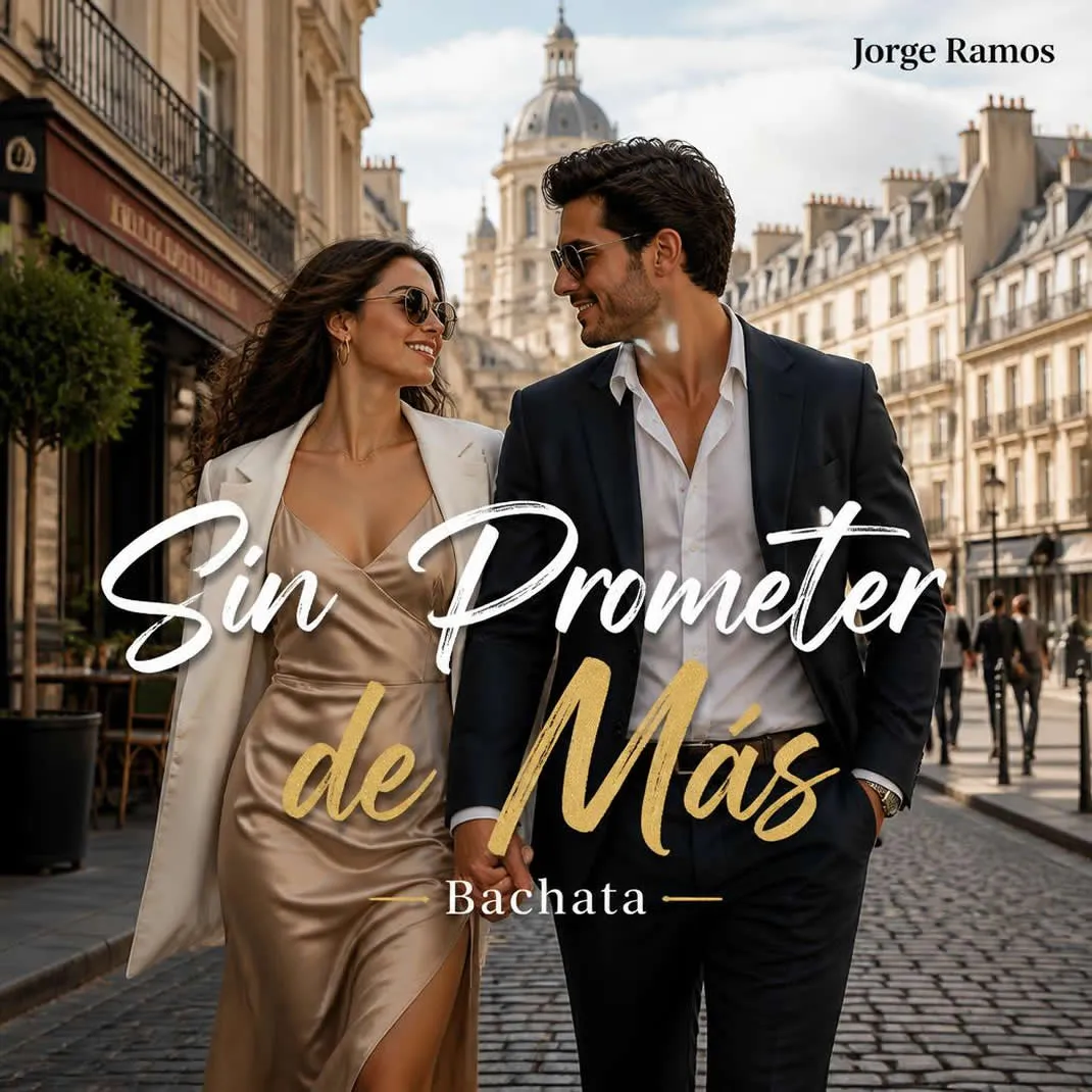 Portada “Sin Prometer de Más”: pareja caminando tranquila en luz cálida de atardecer.
