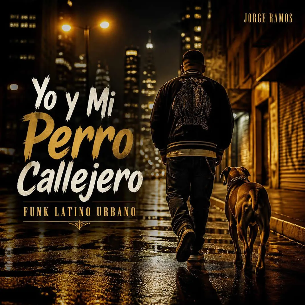 Portada un hombre caminando de noche con un perro callejero a su lado.