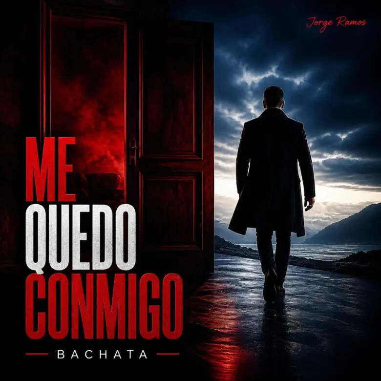 Portada “Me Quedo Conmigo”: estética bachata moderna con fuerza serena; composición limpia, tipografía firme y atmósfera de amor propio, límites y libertad interior.