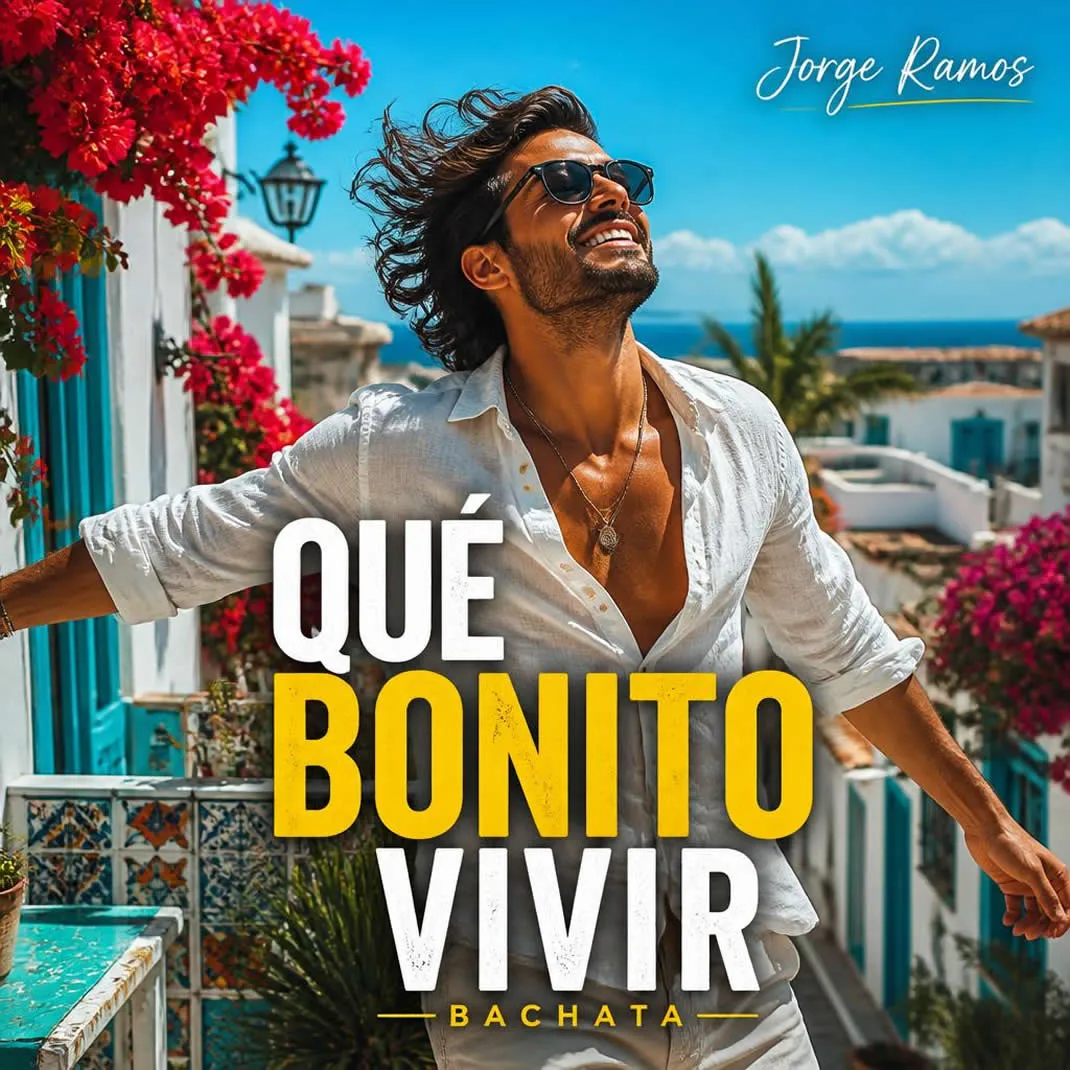 Portada “Qué bonito vivir”: imagen luminosa y optimista con sensación de barrio y mañana clara; tipografía clara y atmósfera de gratitud, amor propio y celebración de estar vivo.